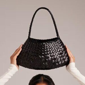 Dragon Diffusion rosanna woven leather shoulder bag in black